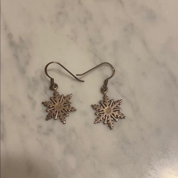 Silver Snowflake Earrings - Picture 3 of 3